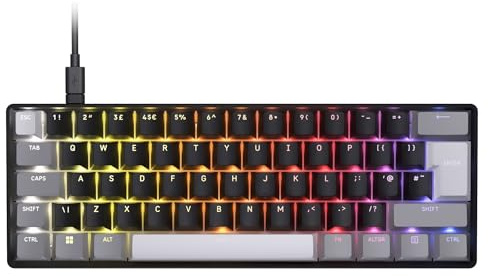 Corsair CLIPPER PRO MINI 60 Hall Effect Gaming Keyboard – UK QWERTY – Black | SOCD, Rapid Trigger, 8000Hz, Adjustable Actuation, IP57 Water & Dust, PBT Double Shot, Wired, RGB, FPS, for Windows PC & Mac