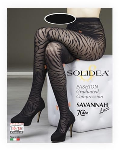 Solidea Calzificio Pinelli Collant Savannah 70 Den Lace Colore Nero Taglia 3 ML