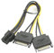 Aukson K31 S-ATA 2x 15pin Stecker auf 6 pol PCI-Express Adapter Kabel SATA Grafikkarte für PC