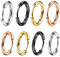Elegel 4 Paia Orecchini in Acciaio Inossidabile Cerchio Orecchini Rotondo Oro Rosa Oro Argento Nero Set (4 Coppie) Uomo Donna 12mm