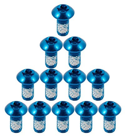 Chooee Viti per Bicicleta, Set di 12 Pcs Viti Colorati di Disco Freno Vite in Lega di Acciaio M5 x 10MM,Blu