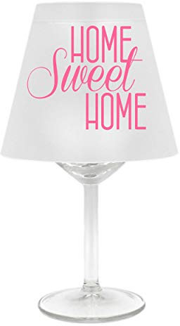 Lampenschirm für Weinglas ~ HOME sweet HOME, B,rosa ~ Schirm ohne Glas ~ Windlicht