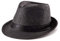 LADYBRO Sommer Stroh Trilby Hut ‌für Herren 1920er Kurze Krempe Fedora Hut, 58cm, Schwarz
