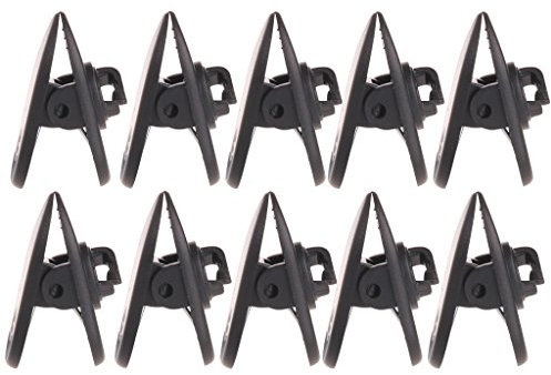 Xuniu 10 Pieces Cable Cord Clip Clamp Collar Lapel Shirt Holder For Headphone Earphone (Black)