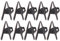 Xuniu 10 Pieces Cable Cord Clip Clamp Collar Lapel Shirt Holder For Headphone Earphone (Black)