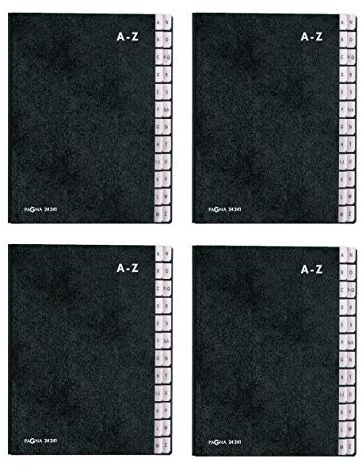 Pagna Pultordner Classic (Pultmappe, 24 Fächer, A-Z) (Pultmappe, 24 Fächer, A-Z, schwarz, 4 Stück)
