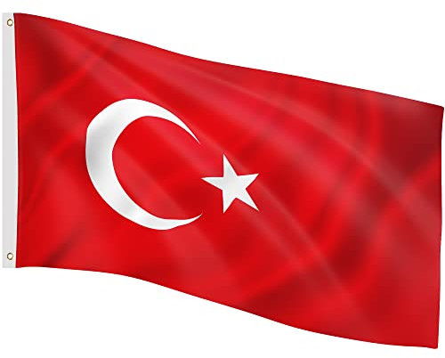 FLAGMASTER Flagge, 30 verschiedene Fahnen zur Wahl, Größe 120 cm x 80 cm, Türkei