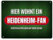 Hier wohnt ein Heidenheim-Fan Metallschild XL mit Rasen Motiv