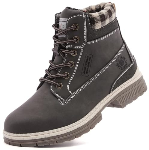 ANJOUFEMME Wanderschuhe Damen Wasserdicht Gefüttert Schnee Winterstiefel Outdoor Stiefel