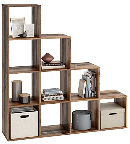 DEINE TANTE EMMA 248-002 MEGA 2 Old Style Dekor Stufen Regal Bücherregal Stauraumregal Raumteiler