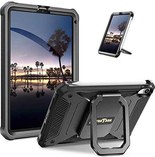 FINTIE Custodia per iPad Mini 7ª Gen 2024 (A17 Pro) / Mini 6ª Gen 2021 8,3 con Pencil Holder - Girevole 360 Gradi di Rotazione Antiurto Cover con Proteggi Schermo Incorporat, Nero
