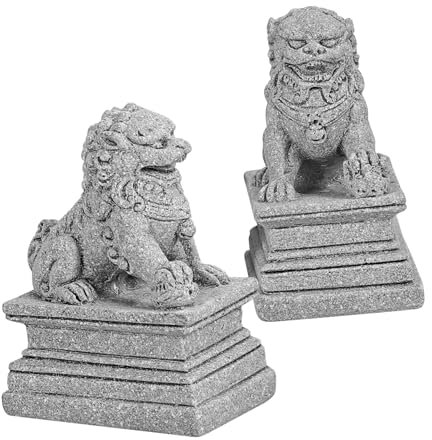 DOITOOL Fu Hunde Paar Fu FOO Dogs Statuen 2 Stücke Mini Guardian Lion Figurinen Chinesischer Fu FOO Hunde Statuen Paar Ardaching L?we Figuren Feng Shui Decor Glücksstatue Feng Shui Skulptur