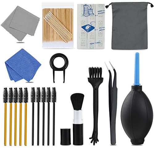 Bigqin Kit de Limpieza para teléfonos móviles, Kit de Limpieza de Auriculares para cámara con hisopos de Limpieza, paños de Microfibra, 12 Piezas