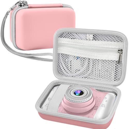 Leayjeen Kinderkamera Tasche Schutzhülle kompatibel mit ITSHINY/HiMont/Ushining/MINIBEAR/ShinePick und Druckpapier, Weihnachten Geburtstag Geschenke für Jungen und Mädchen(nur Hülle) Rosa