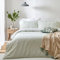 Yard Hebden Mélange Stripe Cotton Duvet Set – Ultra Soft Reversible Striped Bedding (Eucalyptus – Double)