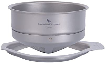 iBasingo Titan Kaffeefilter Über Papierlosen Kaffeefilter Gießen Leichter Tragbarer Outdoor Camping Haushaltsgarten Büro Wiederverwendbarer Kaffeetropfer (Ti6003P Filter & Halter (M))