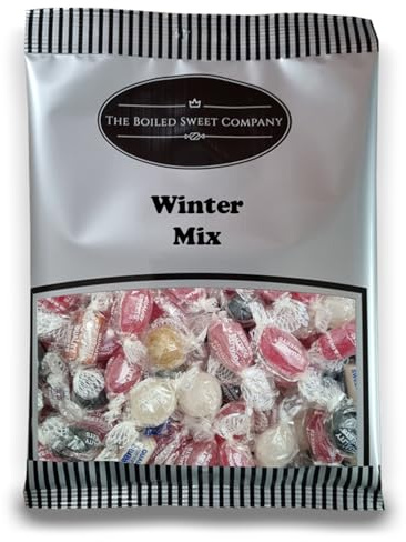 The Boiled Sweet Company® Winter Mix 1Kg - Traditional Individually Wrapped Boiled Sweets - Old Fashioned Herbal and Warming Flavours - Bulk 1 Kilo Bag - Perfect Winter Warmers - Share Size Bags