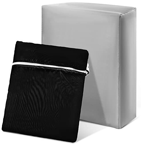 YARNOW 2 Stück Outdoor- Stuhlhussen Terrassen- Klappstuhl- Schutzhüllen wasserdichte Terrassenmöbel- Abdeckungen – 210D Oxford (Schwarz+ Grau)