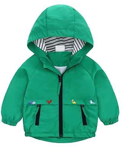 famuka Enfants Veste bébé garçon Blousons Veste d'été à capuche pour jeunes enfants (Vert, 24M)