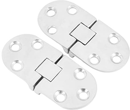 2 cerniere ovali a ribalta 66 x 30 mm in acciaio inox 316, resistenti, autoportanti, pieghevoli, da tavolo, per barca, camper, yacht, porte, finestre
