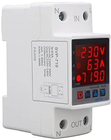 Protector Sobretension Transitoria Y Permanente, 63A Dispositivo De Protección Contra Sobretensiones Dispositivo De Protección De Bajo Voltaje AC80V-400V para Hogar y Oficina
