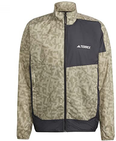 adidas Trail Wind J Coupe-Vent, Drap/Olifoc, S Homme