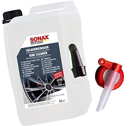Auto Felgen Reinigung Bundle: SONAX PROFILINE FelgenReiniger säurefrei, 5L Kanister + praktischer Ausgießhahn