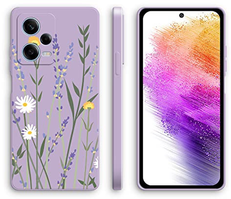 XINYEXIN Funda para Xiaomi Redmi Note 12 Pro Plus 5G / 12 Pro+ 5G, Funda Ultrafino de Silicona Suave a Prueba de Golpes con un Patrón Lindo, Diseño de Borde Recto Carcasa - Lavender, Purple