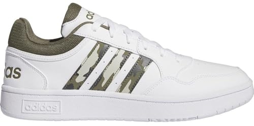 Adidas Herren Hoops 3.0 Low Classic Vintage Shoes, Cloud White/Olive strata/Grey Two, 44