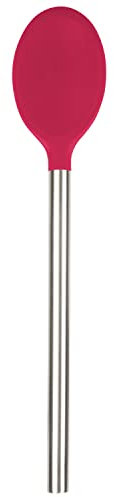 Tovolo Mixing Stainless Steel Handle Scratch-Resistant & Heat-Resistant Stirring Spoons, Kitchen Utensil Safe for Nonstick Cookware & Cast Iron Skillets, Viva Magenta