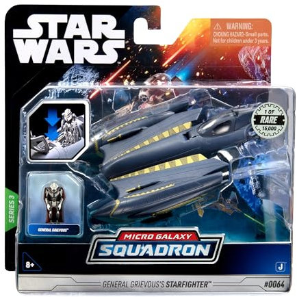 Bizak Star Wars Micro Galaxy Squadron General Grievous Starfighter 62610042 Véhicule édition limitée au Niveau Mondial 12 cm avec Figurine