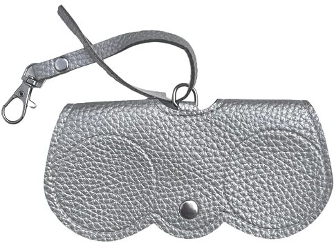 Nounex21 - Premium Sonnenbrillen Schutzetui, tragbares Brillenetui, modischer Sonnenbrillen-Halter, weiches PU-Leder, 12 Farben (Silber)