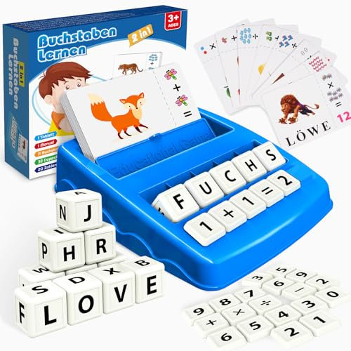 Jinxful Geschenk Mädchen 3 4 5 6 7 Jahre, Buchstaben Lernen Montessori Spielzeug ab 3 4 5 6 7 Jahre Junge Geburtstagsgeschenk Kinder Lernspiele ab 3-7 Jahre Vorschule Spiele