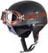 Retro Helm Motorradhelm Lederhelm Jethelme Vintage Mopedhelm Mit Brille ECE Zertifiziert Motorradkreuzer-Rollerhelm im Deutschen Stil (Eisenhaltig,L/59-60cm)