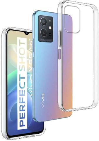 REY Cover in Gel TPU Trasparente per Vivo Y55 5G - Vivo Y75 5G - Vivo T1 5G - Vivo Y33S 5G - Vivo IQOO Z5 5G, Ultra Sottile 0,33 mm, Morbido Flessibile, Custodia Silicone