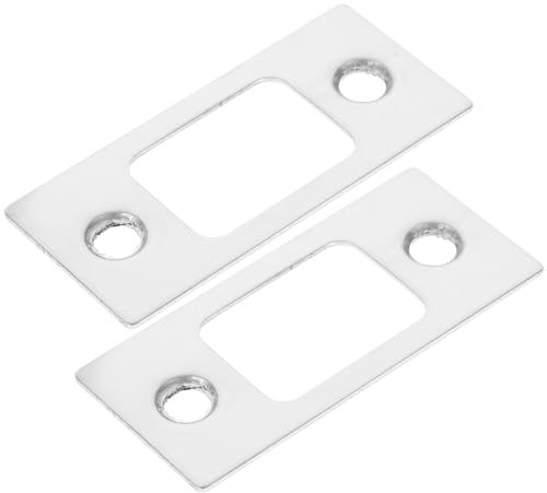 OSALADI 2pcs Stainless Steel Plates Hole Filler Front Door Reinforcement Kit Deadbolt Cover Strike Plate Door Reinforcement Buckle Box Accessories