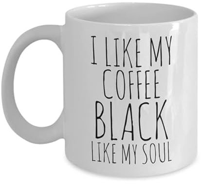 VTmaio Fun 11-Ounce I Like My Coffee Black Like My Soul Mug Ceramic Coffee Cup
