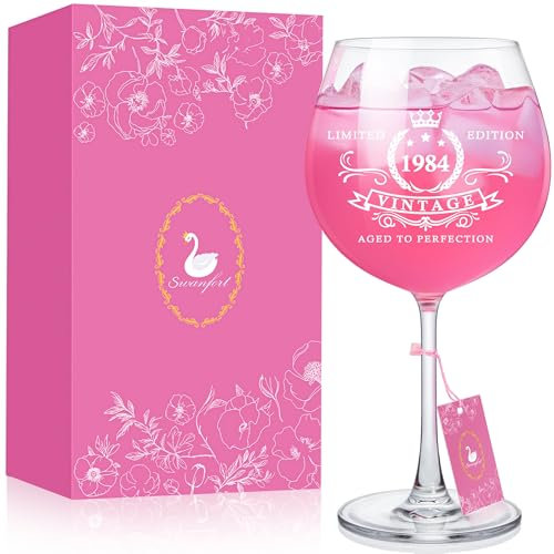 Swanfort Birthday Gifts for Women Wine Glasses (1974)
