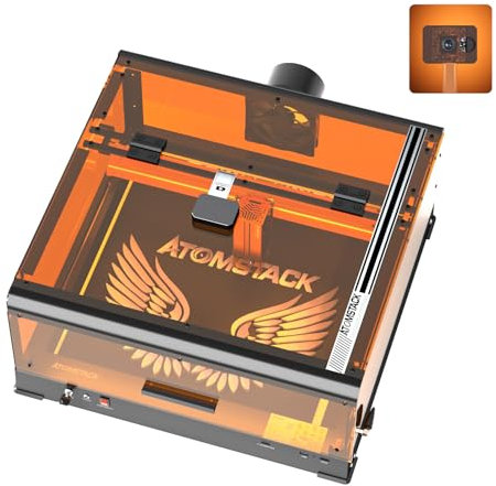 ATOMSTACK A12 Ultra Laser Graviermaschine mit Gehäuse, 12W Lasergravur Maschine Cutter mit B3 Laser Schutzbox Enclosure, A10 Pro Upgrade Version, Gravurbereich 370x310mm