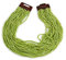 Avalaya Collana multifilo con perline di vetro verde lime con chiusura in legno, lunghezza 56 cm, Misura unica, Vetro Legno