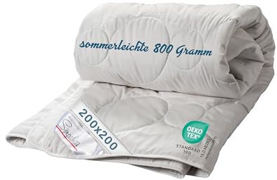 Sympathica Sommerdecke 100% Wildseide | 100% Seide | Sommerbett | Bettdecke | Sommerdecke | 200x200 cm | 30° Wäsche | Oeko-TEX-Zertifiziert | Made in Germany