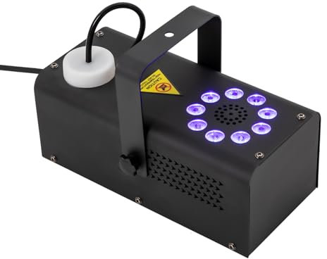 Nebelmaschine, 500W Rauchmaschine, 9 LED Bühnenlicht Vertikal Upspray Effekt DJ Party, 3 Farbwechselmodi für Bühnen, Ballsäle, Bars, KTVs, Geburtstagsfeiern