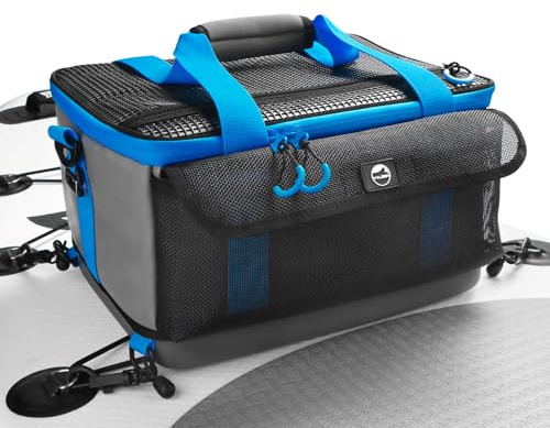 YVLEEN Paddelboard-Kühler, verbesserte wasserdichte Harte Unterseite, SUP-Kühler, strapazierfähiges PVC-Material, Paddelboard-Deck-Tasche mit Netz-Vordertasche, super Kapazität für Paddleboards und