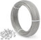 JAYZUUM Drahtseil - 2 mm Edelstahlseil, 60 m, 7 x 7 Litzenkern, 167 kg Bruchfestigkeit, Silber, P161, Dekoration, Outdoor-Arbeit, Sport
