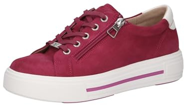 CAPRICE Damen Sneaker flach aus Leder mit Reißverschluss, Rosa (Pink Suede), 38.5 EU