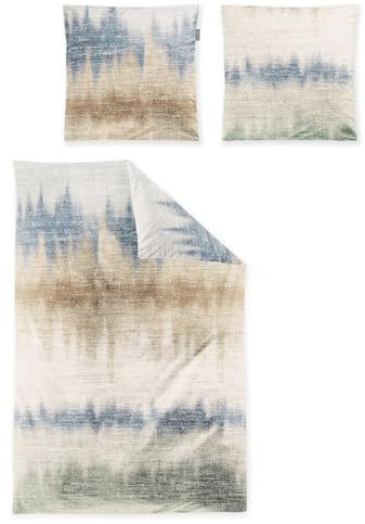 Irisette Bettwäsche Edel-Feinbiber Rauchblau Größe 1x 155x220 cm + 1x 80x80 cm