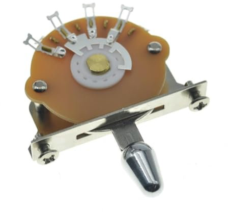 KAISH 5-fach Gitarren-Tonabnehmer Wahlschalter für ST/TL/E-Gitarren mit Kunststoffspitze Chrom
