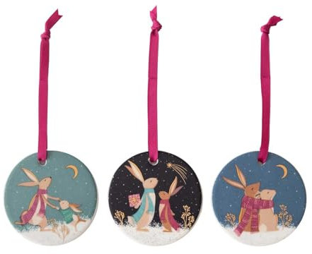 Woodland Tales Set of 3 Christmas Decorations, Assorted