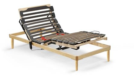 REDÒKASA Rete Venus Elettrica 26 doghe anti cigolio, 3 snodi, movimento motorizzato di testiera e pediera, sospensioni SEBS, |100% MADE IN ITALY - DETRAIBILE 19%| (Singola (80 x 190))