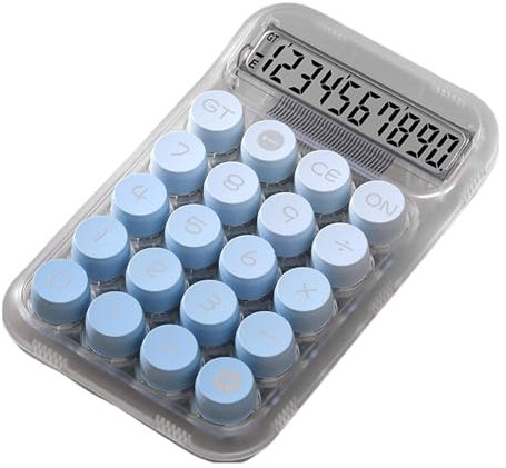 Mechanical Calculator Keyboard, Colorful Calculator | Non-Slip Desk Calculator with Mechanical Buttons | Ergonomic Transparent Mechanical Desktop Calculator
